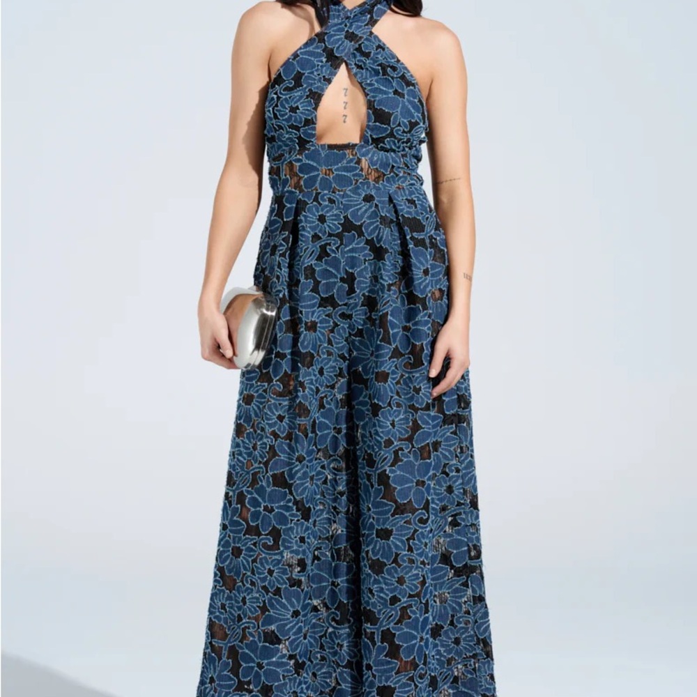 Denim Cutout Jumpsuit